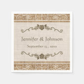 Rustic Burlap Wedding Servetten (Voorkant)