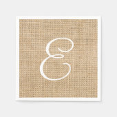 Rustic Burlap Wedding Simple Monogram Servetten (Voorkant)
