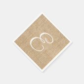 Rustic Burlap Wedding Simple Monogram Servetten (Hoek)