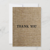 Rustic Burlap Wedding Thank You Card – Personalize Bedankkaart (Achterkant)