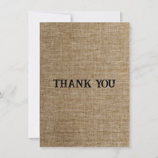Rustic Burlap Wedding Thank You Card – Personalize Bedankkaart (Achterkant)