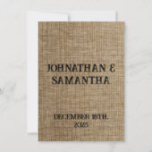 Rustic Burlap Wedding Thank You Card – Personalize Bedankkaart (Voorkant)