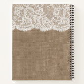 Rustic Burlap & White Lace Vrijgezellenfeest Recip Notitieboek (Achterkant)