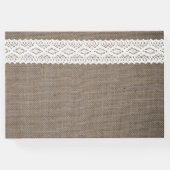 Rustic Burlap &  White Lace Wedding Gastenboek (Achterkant)