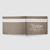 Rustic Burlap &  White Lace Wedding Gastenboek (Volledig)