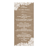 Rustic Burlap &  White Lace Wedding Menu (Voorkant)