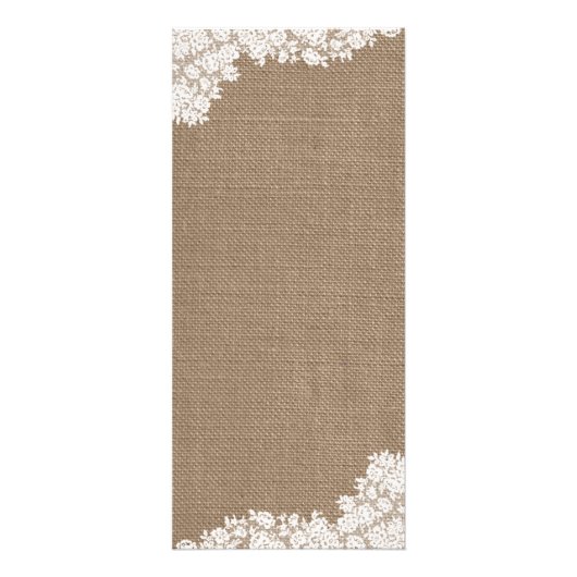 Rustic Burlap &  White Lace Wedding Menu (Achterkant)