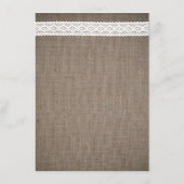 Rustic Burlap &  White Lace Wedding Menu (Achterkant)