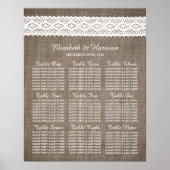 Rustic Burlap &  White Lace Wedding Poster (Voorkant)