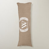 Rustic Burlap White Wheat Laurels - Gepersonalisee Lichaamskussen (Voorkant Verticaal)