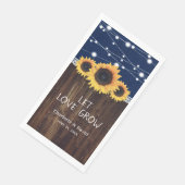 Rustic Burlap Wood Sunflower Navy Blue Wedding Servet (Hoek)