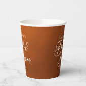 Rustic Burnt Orange Bridal Shower Personalized Papieren Bekers (Links)