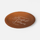 Rustic Burnt Orange Bridal Shower Personalized Papieren Bordje (Gekanteld)