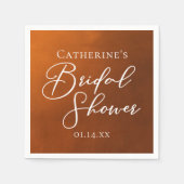 Rustic Burnt Orange Bridal Shower Personalized Servet (Voorkant)