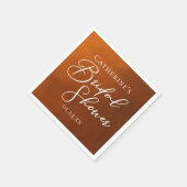 Rustic Burnt Orange Bridal Shower Personalized Servet (Hoek)