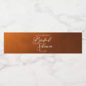 Rustic Burnt Orange Bridal Shower Personalized Waterfles Etiket (Enkel label)