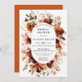 Rustic Burnt Orange Burgundy Fall Bridal Shower Kaart (Voorkant / Achterkant)
