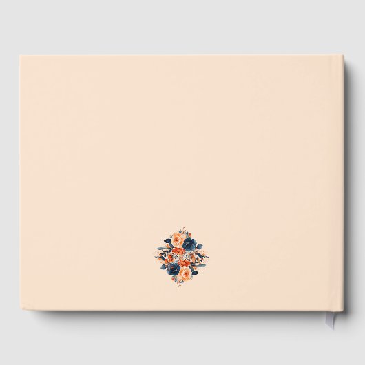 Rustic Burnt Oranje en Blue Wedding Gastenboek (Achterkant)