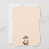 Rustic Burnt Oranje en Blue Wedding Kaart (Achterkant)