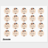 Rustic Burnt Oranje en Blue Wedding Ronde Sticker (Vel)