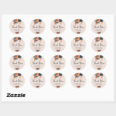 Rustic Burnt Oranje en Blue Wedding Ronde Sticker (Vel)