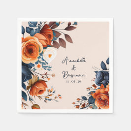 Rustic Burnt Oranje en Blue Wedding Servet