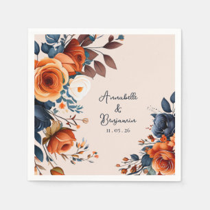 Rustic Burnt Oranje en Blue Wedding Servet
