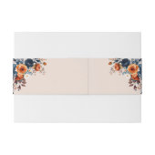 Rustic Burnt Oranje en Blue Wedding Uitnodigingen Wikkel (Achterkant Voorbeeld)