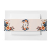 Rustic Burnt Oranje en Blue Wedding Uitnodigingen Wikkel (Voorkant Voorbeeld)