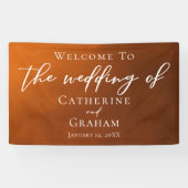 Rustic Burnt Oranje herfst Weddenschap Welkom Spandoek (Horizontaal)