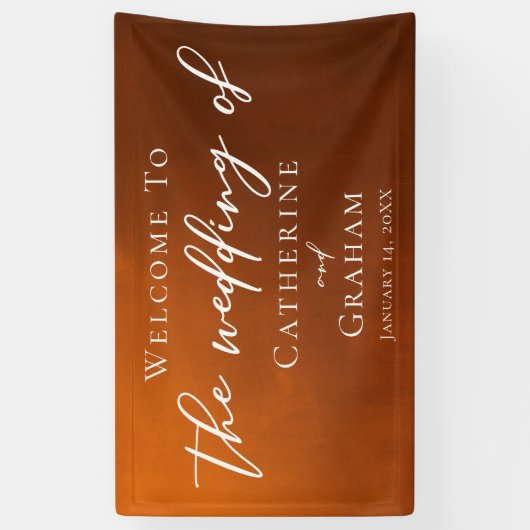 Rustic Burnt Oranje herfst Weddenschap Welkom Spandoek (Verticaal)