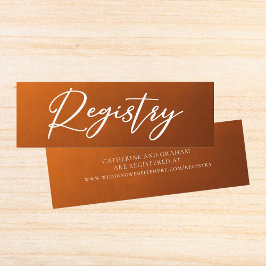 Rustic Burnt Oranje herfst Wedding Registry Insert Mini Visitekaartje