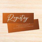 Rustic Burnt Oranje herfst Wedding Registry Insert Mini Visitekaartje