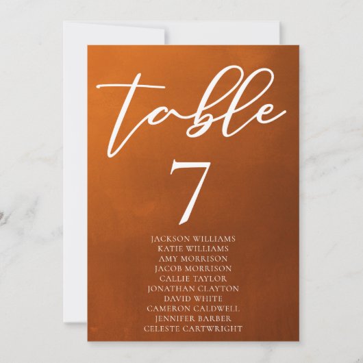 Rustic Burnt Oranje herfst Wedding Seating Chart (Voorkant)