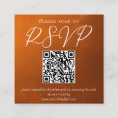 Rustic Burnt Oranje najaar QR Code RSVP Informatiekaartje (Voorkant)