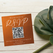 Rustic Burnt Oranje najaar QR Code RSVP Informatiekaartje