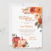 Rustic Burnt Oranje Pumpkin Baby shower Uitnodigin Kaart (Voorkant)