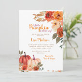 Rustic Burnt Oranje Pumpkin Baby shower Uitnodigin Kaart (Staand voorkant)