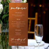 Rustic Burnt Oranje Script Autumn Weddenschap Menu
