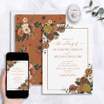 Rustic Burnt Oranje Waterverf Floral Wedding Kaart<br><div class="desc">Op zoek naar een huwelijksuitnodiging die echt opvalt? Dan is ons bijtende oranje waterverf floreel ontwerp de perfecte keuze! Dit verbluffende ontwerp heeft alle elegantie van een klassieke bruiloft, maar met genoeg unieke details om het speciaal te maken. De prachtige verbrande oranje, gouden en terracotta waterverf floralen brengen een lui,...</div>