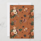 Rustic Burnt Oranje Waterverf Floral Wedding Kaart (Achterkant)