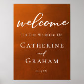 Rustic Burnt Oranje Welkom op onze herfstbruiloft Poster (Voorkant)