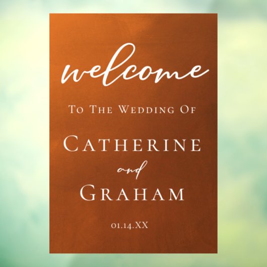 Rustic Burnt Oranje Welkom op onze herfstbruiloft Raamsticker (Vel 3)