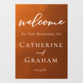 Rustic Burnt Oranje Welkom op onze herfstbruiloft Raamsticker (Vel)