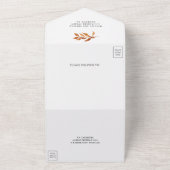 Rustic Burnt Sinaasappel Floral Herfst herfst brui All In One Uitnodiging (Buitenkant)