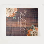 Rustic Burnt Sinaasappel Florals Foto van bruiloft Wandkleed (Voorkant (horizontaal))
