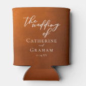 Rustic Burnt Sinaasappel Typography najaar Wedding Blikjeskoeler (Achterkant)