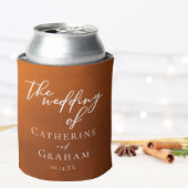 Rustic Burnt Sinaasappel Typography najaar Wedding Blikjeskoeler