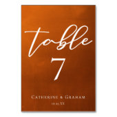 Rustic Burnt Sinaasappel Typography najaar Wedding Kaart (Achterkant)