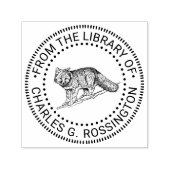 Rustic Bushy Fox Library Boeknaam Zelfinktende Stempel (Design)